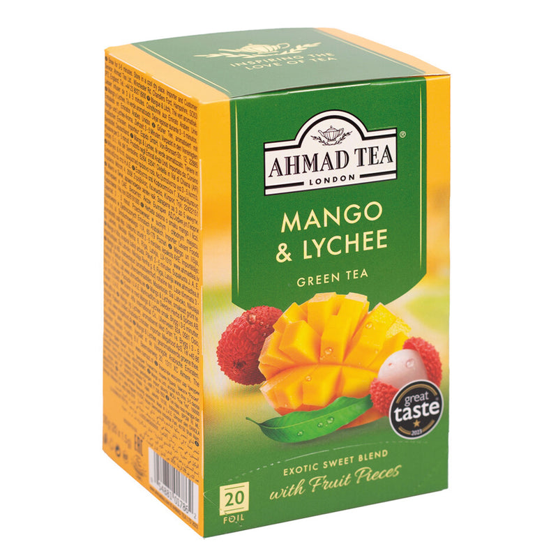 Ahmad Tea Mango & Lychee Green Tea, 20 Count
