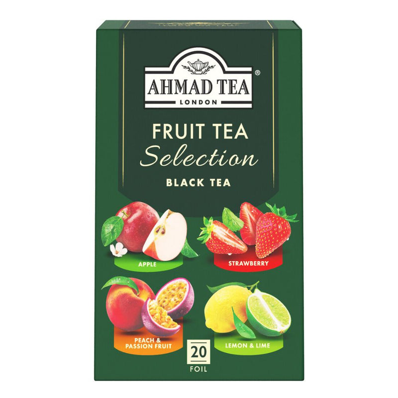 Ahmad Tea Fruit Selection Fruity Black Tea (20 Sachets), 6 Count