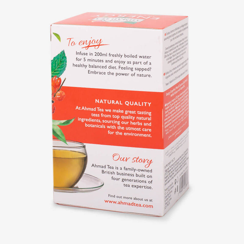 Ahmad Tea Energy - Grapefruit, Mate & guarana Seed, 20 Count
