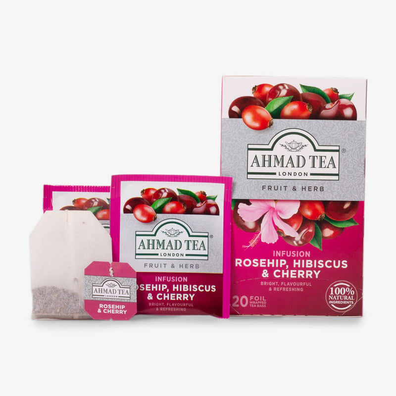 Ahmad Tea - Rosehip, Hibiscus & Cherry Infusion ,20 Count
