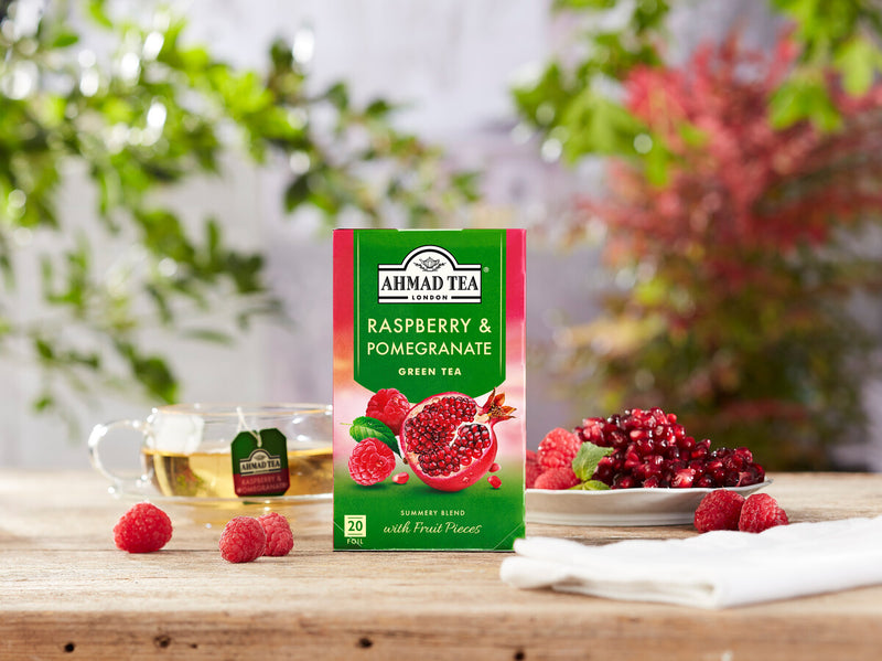 Ahmad Tea Raspberry & Pomegranate Green Teabags, 20 Count