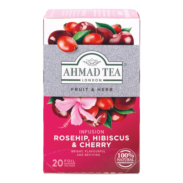 Ahmad Tea - Rosehip, Hibiscus & Cherry Infusion ,20 Count