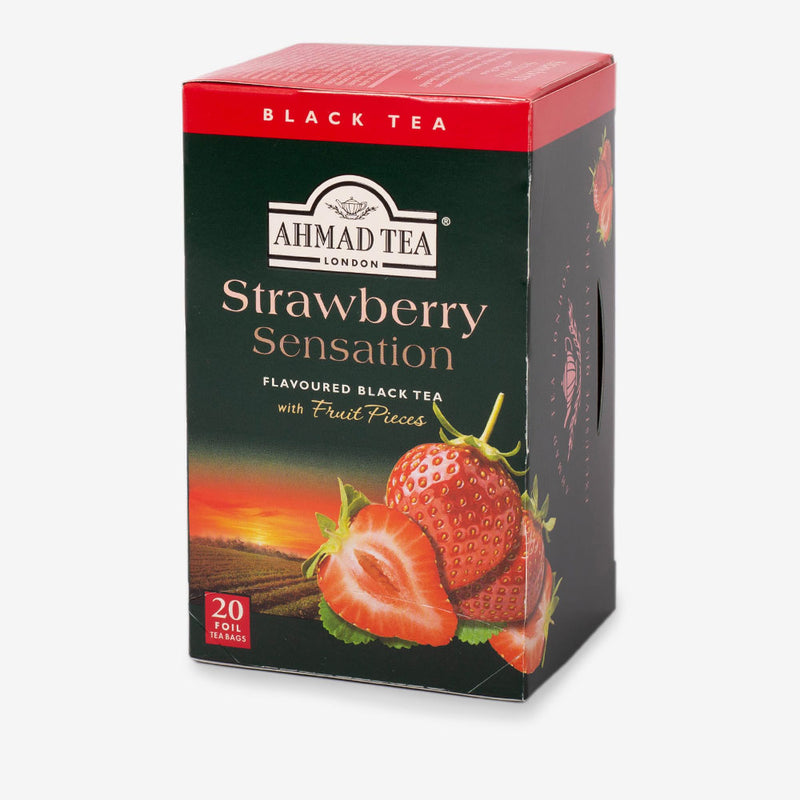 Ahmad Tea Strawberry Sensation Fruity Black Tea,20 Count