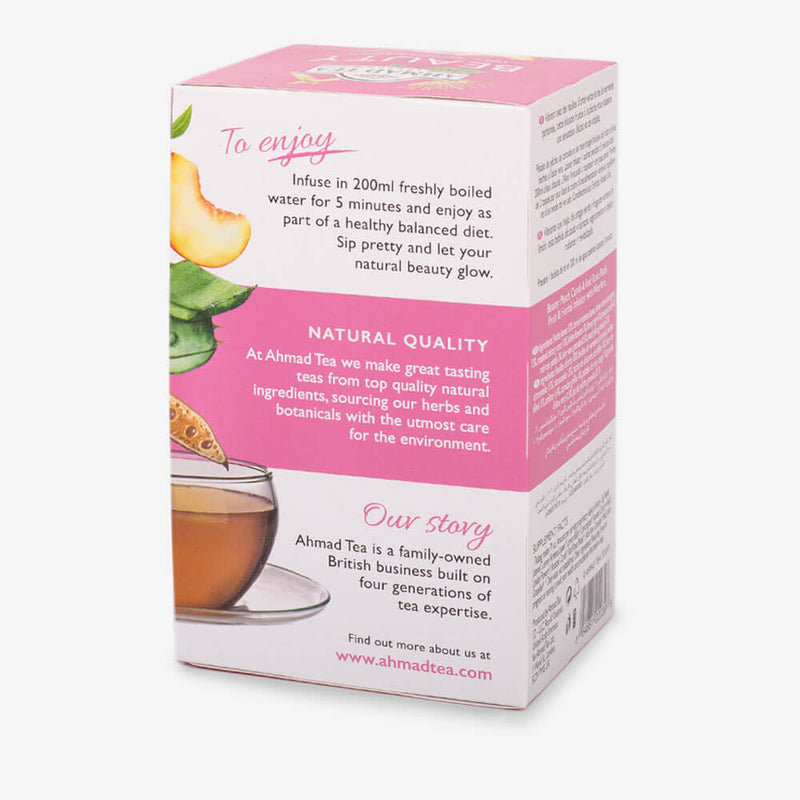 Ahmad Tea Beauty - Peach, Carob & Rose Petals, 20 Count